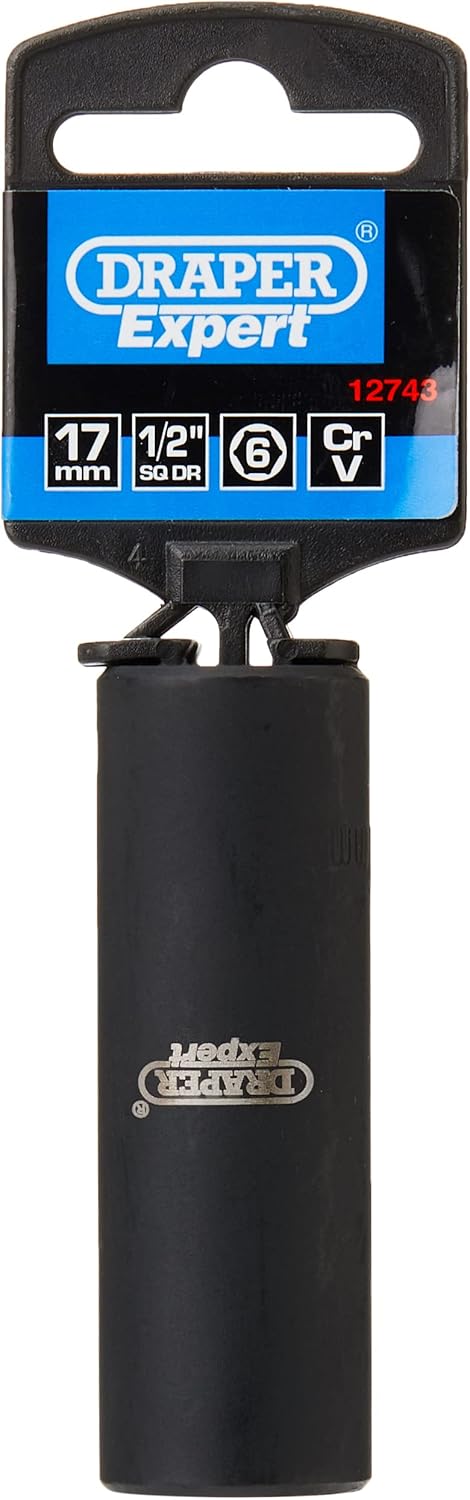 Draper 12743 Expert Deep Impact Socket, 1/2" Square Drive, 17mm