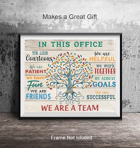 Miniatura 4 de Teamwork Office Wall Art & Decor - Home Office Wall Art - Inspiration Motivational poster - In This Office We Are A Team Saying - Motivational Gift