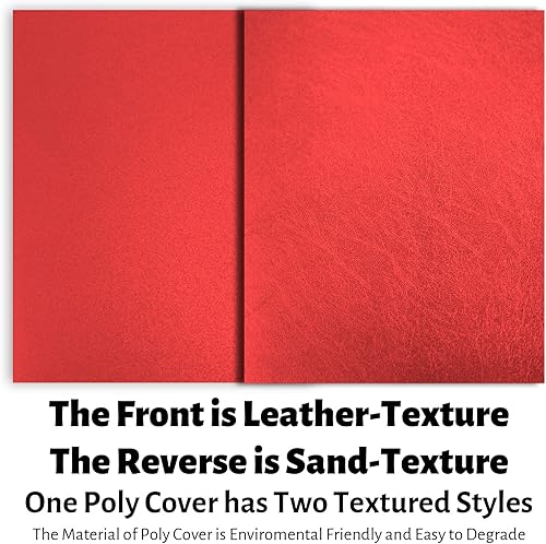 Miniatura 8 de Binditek Paquete de 100 fundas de polietileno texturizadas de cuero de 16 mil, cubiertas de presentación de encuadernación para informes comerciales