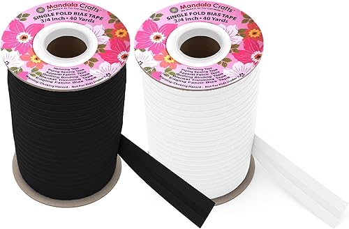 Miniatura 209 de Mandala Crafts Cinta al bies de un solo pliegue de 5/8 pulgadas para coser, acolchar, tuberías, dobladillo, manta y encuadernación de colcha, cinta