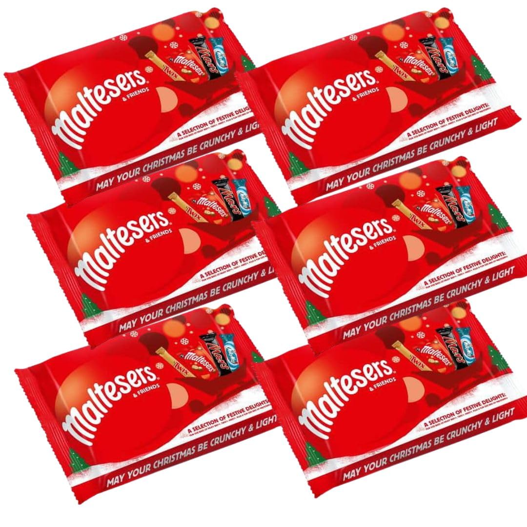 6 x Maltesers & Friends Medium Christmas Chocolate Selection Pack 73g - Chocolate Selection Pack - Gift Pack for Christmas