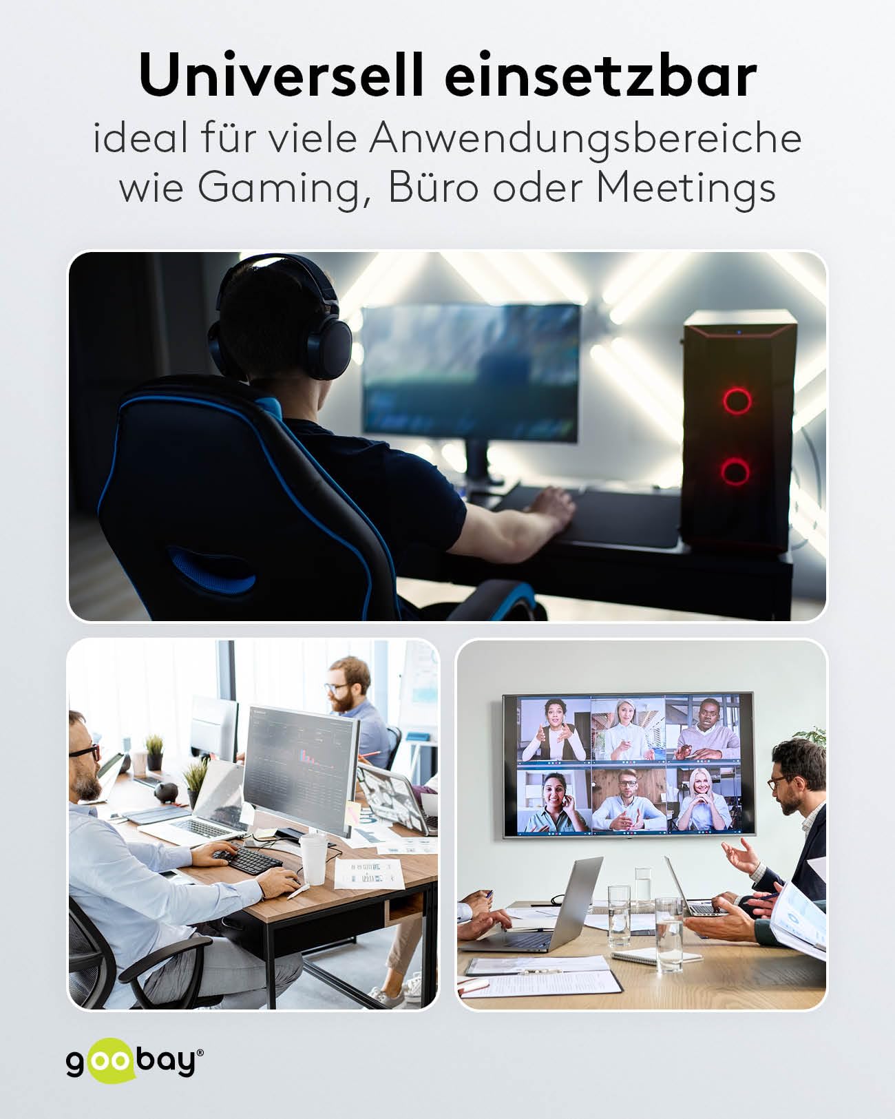 goobay USB-C 3.1 auf RJ45 Ethernet CAT 6 Kabel Slim/Adapterkabel/stabile kabelgebundene Internetverbindung mit Router/Netzwerk Switch/USB auf RJ45 Adapter / 1 Gbit/s / 15 Meter / 74408