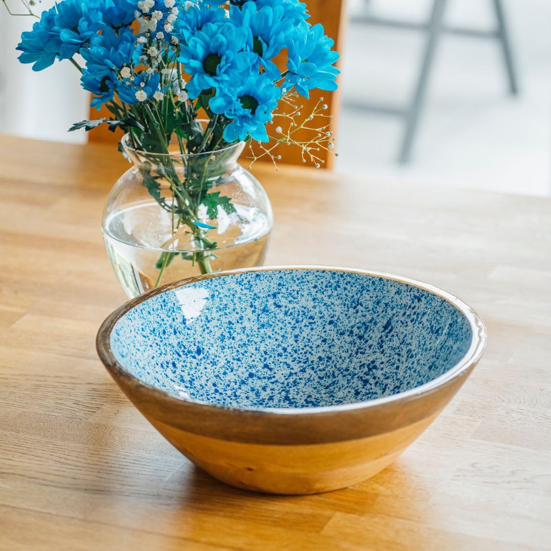 APS 1054 Mango Wood Bowl with Epoxy Resin Coating Inside, Diameter 30 cm, 3 Litres, Fruit Bowl, Salad Bowl - Image 3