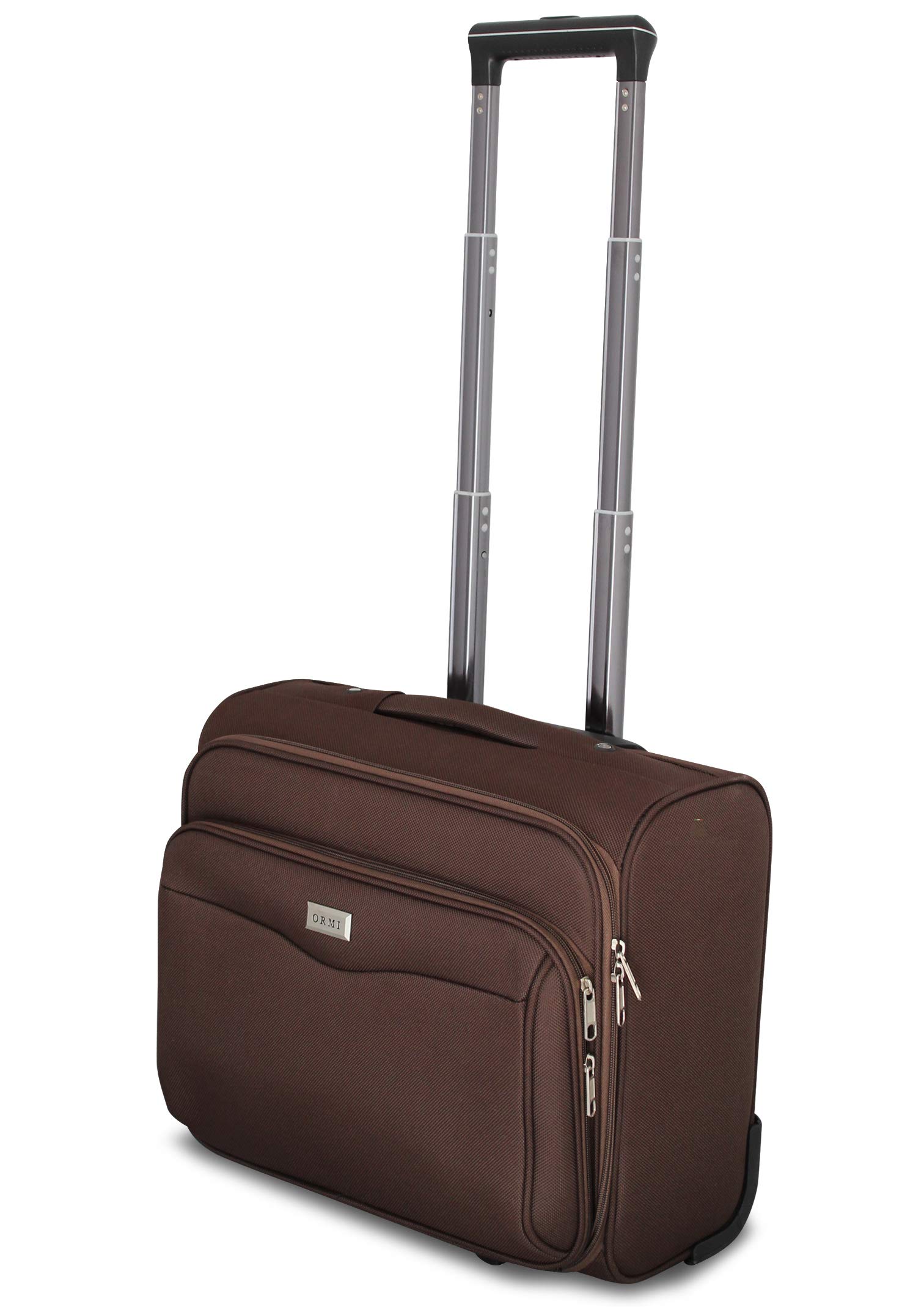 /Lumi Valigia Piccolo Leggero Pilota Business in Poliestere 42x25x35, 30 Litri 2 Ruote, Con Tasca PC, Pilota Bagagli a Mano (Marrone)