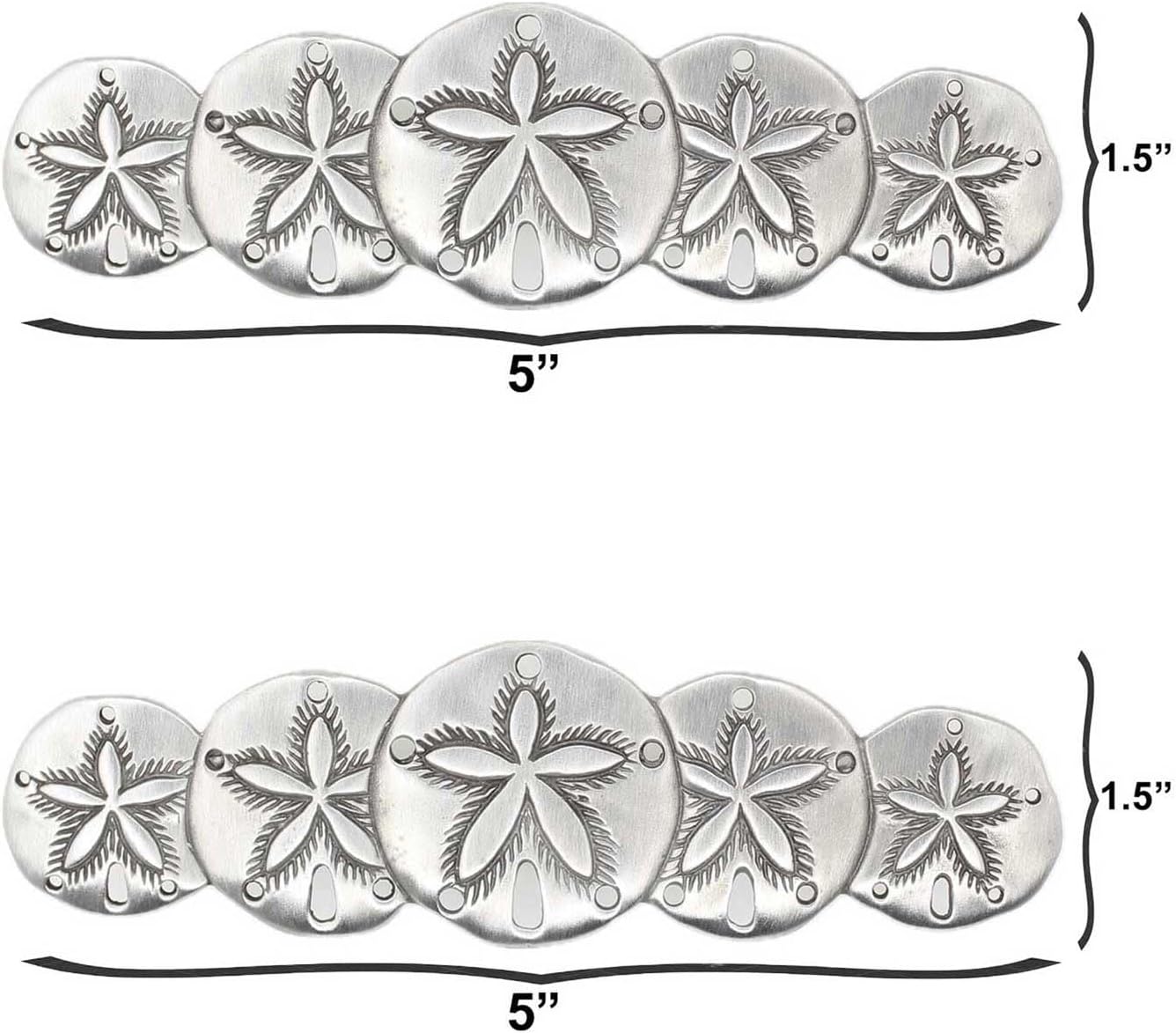 Costello Coastal - Sand Dollar Drawer Pulls (Horizontal 2-Pack) | Artist Pewter Hardware Colllection