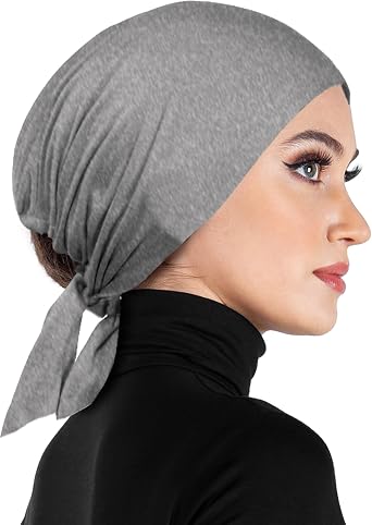 Womens Tie Bonnet Hat Cotton Head Scarf Beanie Drawstring Cap for Cancer Patients