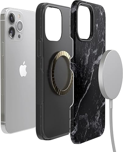 Vista 1130 de Casely Funda para iPhone 13 Compatible con MagSafe Color Splash de medianoche Funda retro abstracta Color de medianoche Splash Abstracto