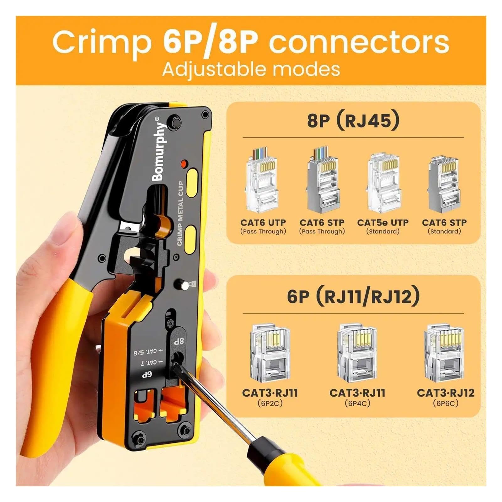1 pz/1 set RJ45 Crimp Tool Kit Crimper | Multifunzionale RJ45 Crimp Tool Kit (Crimper Kit)