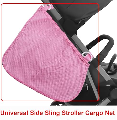 Miniatura 5 de Paquete de 2 redes universales de carga para cochecito, correas antideslizantes y ajustables, bolsa de malla de almacenamiento, organizador