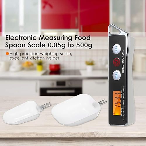Miniatura 2 de Báscula digital de cuchara medidora, báscula electrónica de cocina con función de tara, 0.00 oz-17.64 oz, 2 cucharas desmontables (1.0 fl oz, 2.7 fl