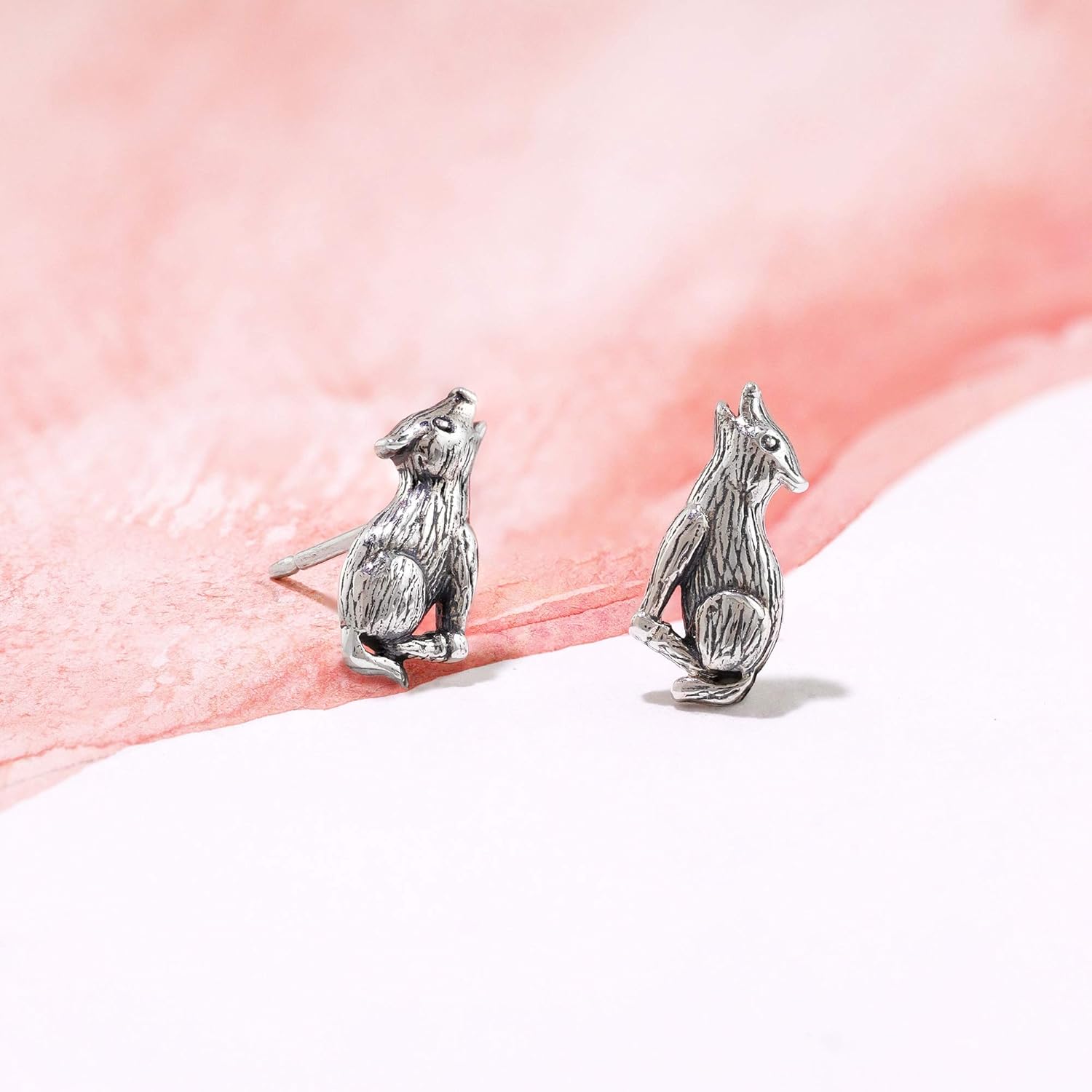 Boma Jewelry Sterling Silver Howling Wolf Stud Earrings - Image 4