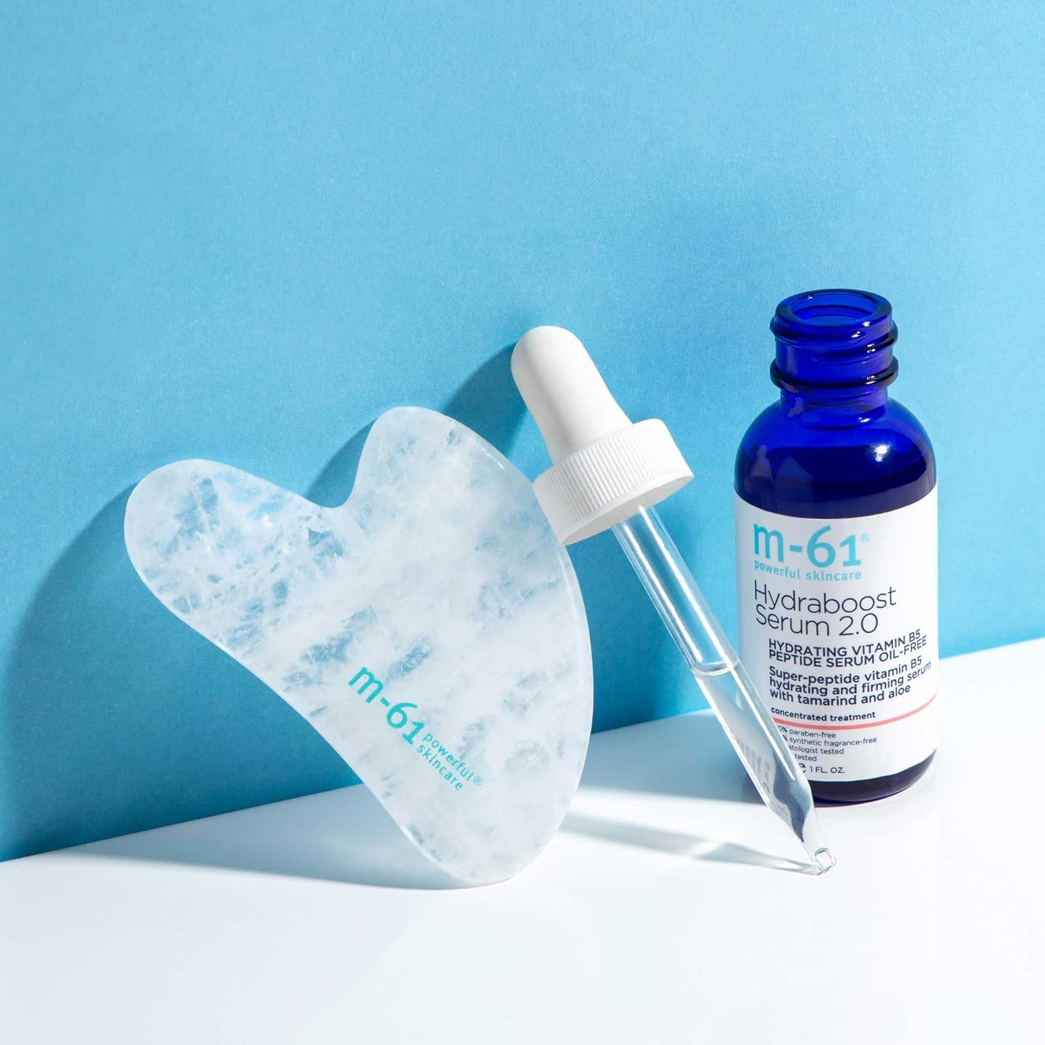 m-61 Clear Quartz Gua Sha | Facial Massage Tool to Stimulate Circulation, Decrease Inflammation | 100% Hand-Carved Natural Clear Quartz Stone. Made In USA