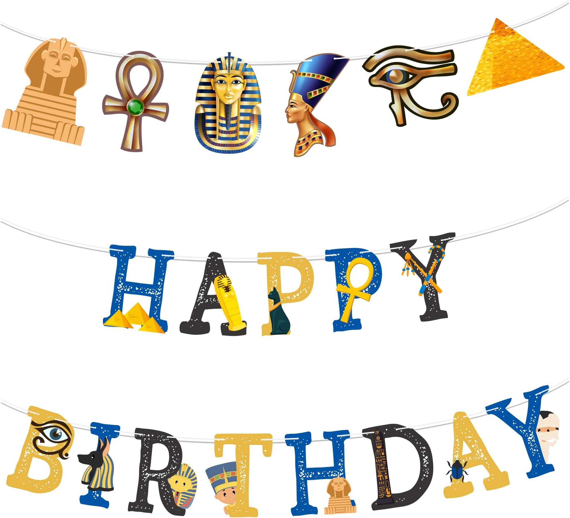 Htabiol Egypt Birthday Banner, Ancient Egyptian Party Decorations, Ancient Egypt Birthday Party Decorations, Egyptian Happy Birthday Banner, Suit for Egyptian Birthday, Egyptian Decorations Party