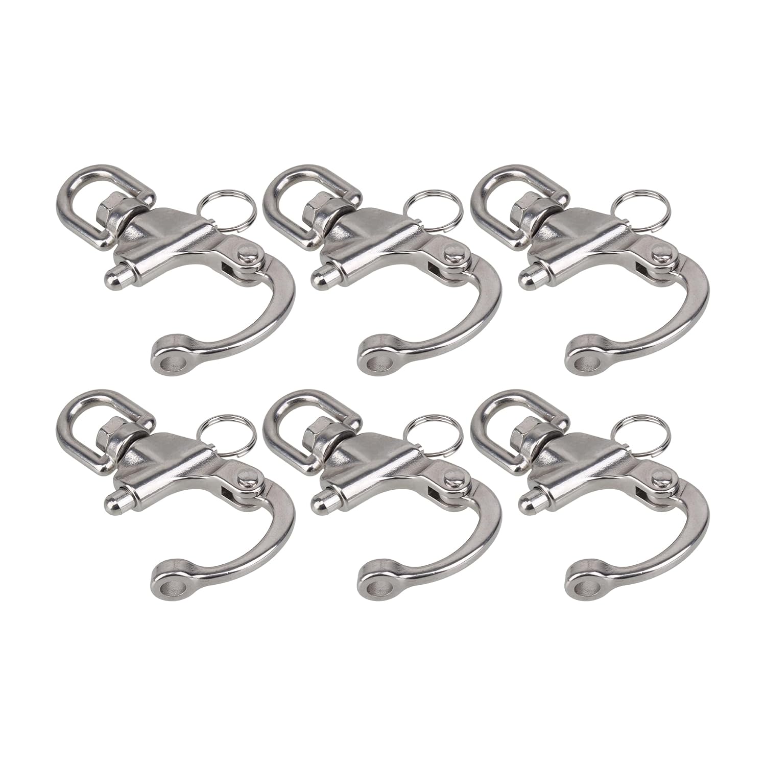 ETFBUY 6 Pcs Marine Sailboat Shackles Quick Release Swivel Bail Riggings 2.36 Inch