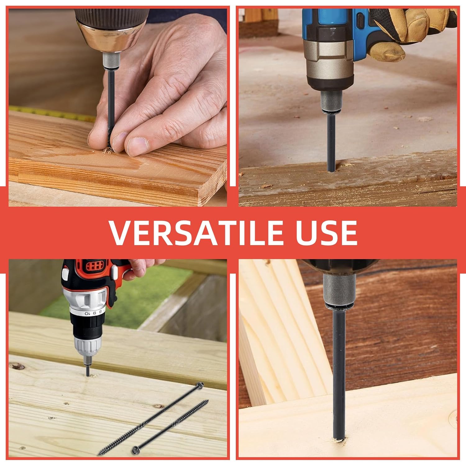 #14x10 Black Hex Exterior Lag Screws, Structural Wood Screw, Heavy DutyTimber Screws Includes Hex Socket (50Pcs)