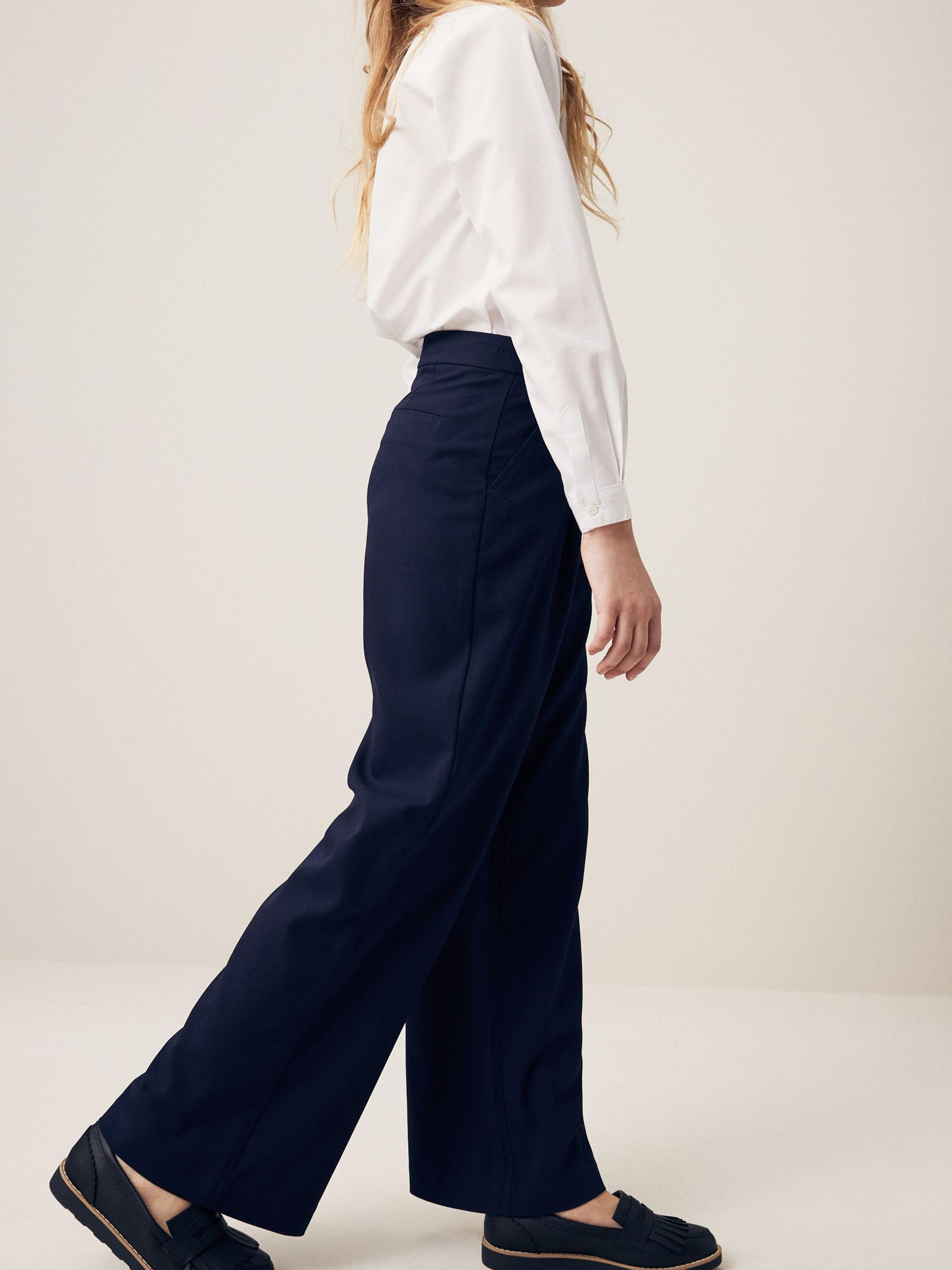 NEXT Fille Pantalon d’école Large Longueur Standard Senior