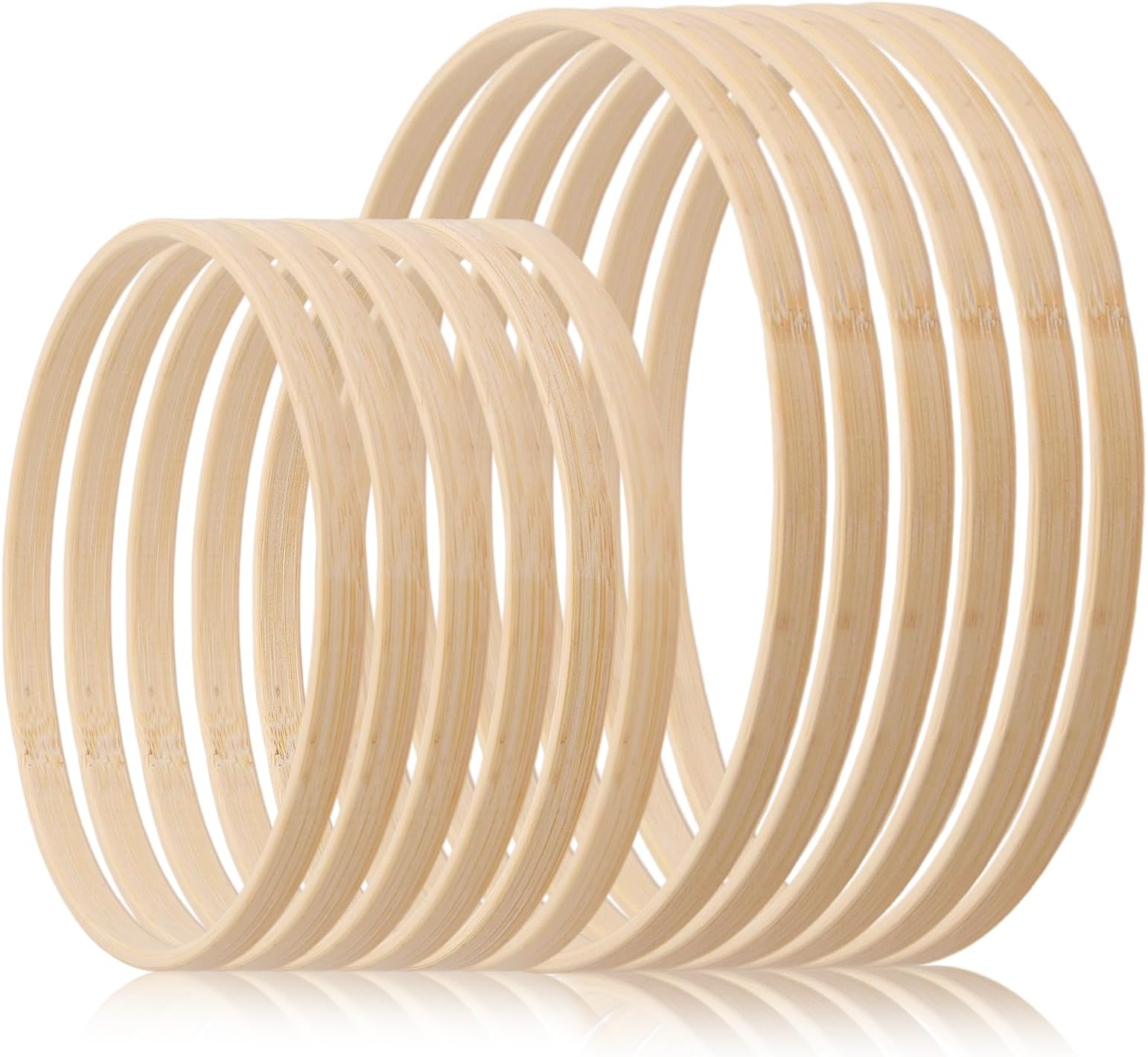 16 Stück Bambus Ringe Set - 4 Größen Für Traumfänger & DIY Deko (8-20cm)