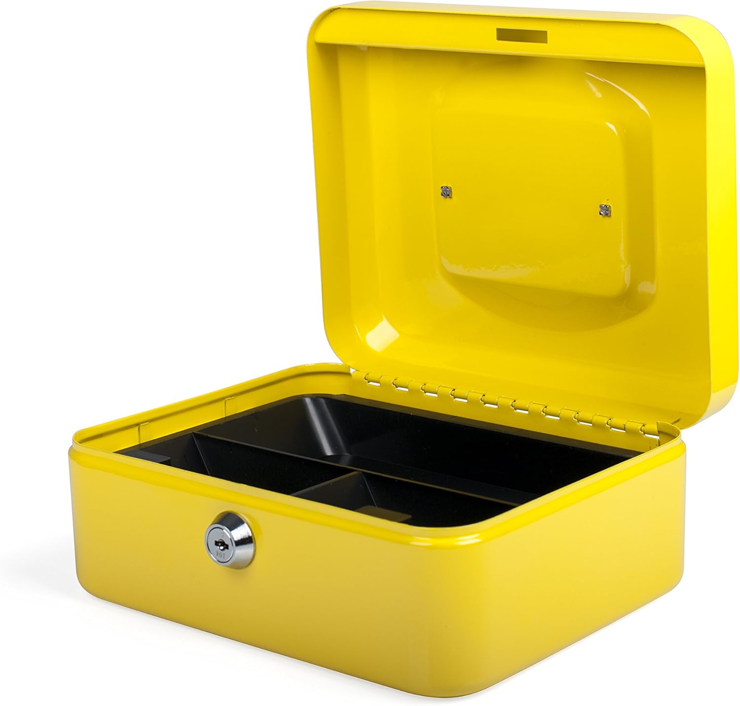 PAVO Premium 8-Inch Metal Cash Box with 2 Keys and Removable Change Tray - Yellow : Office Products