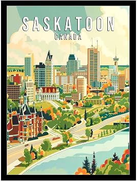 YOUXIGOUYUE Poster Wall Art Print Saskatoon Saskatchewan Poster Bedroom and Kitchen Office Wall Decoration 8x12inch