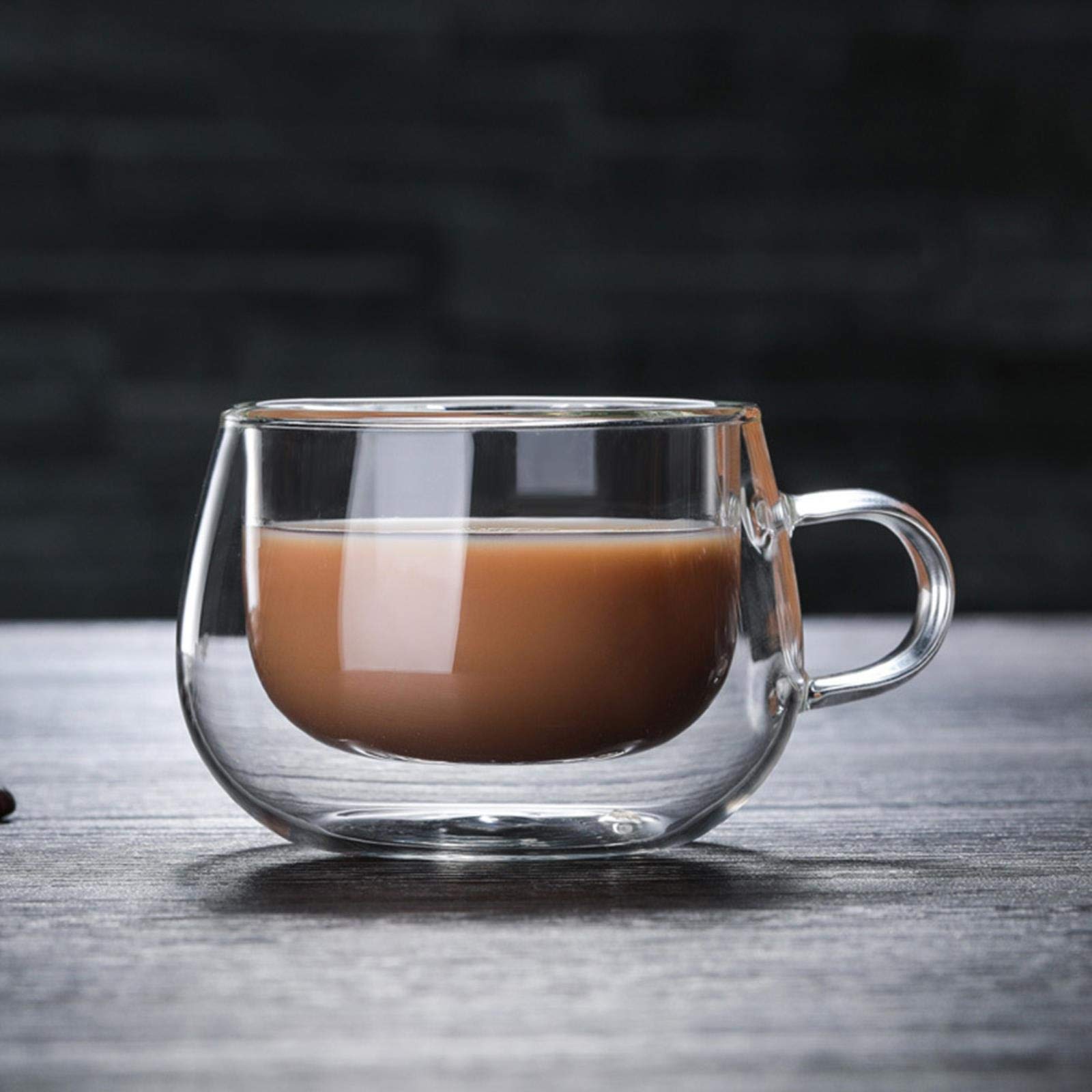 BORATO Occhiali 4 Pc Cupi Di Caffè In Vetro Trasparente Milk Whisky Tea Birre Da Tè Double Creative Cocktail Resistente Cocktail Vodka Vino Aggi-150Ml X 4Pcs,A