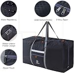 REDCAMP 100L Foldable Extra Large Duffle Bag 31 Inch, Lightweight Travel Duffel Bag with Adjustable Strap for Men Women, Black/Dark Blue/Red