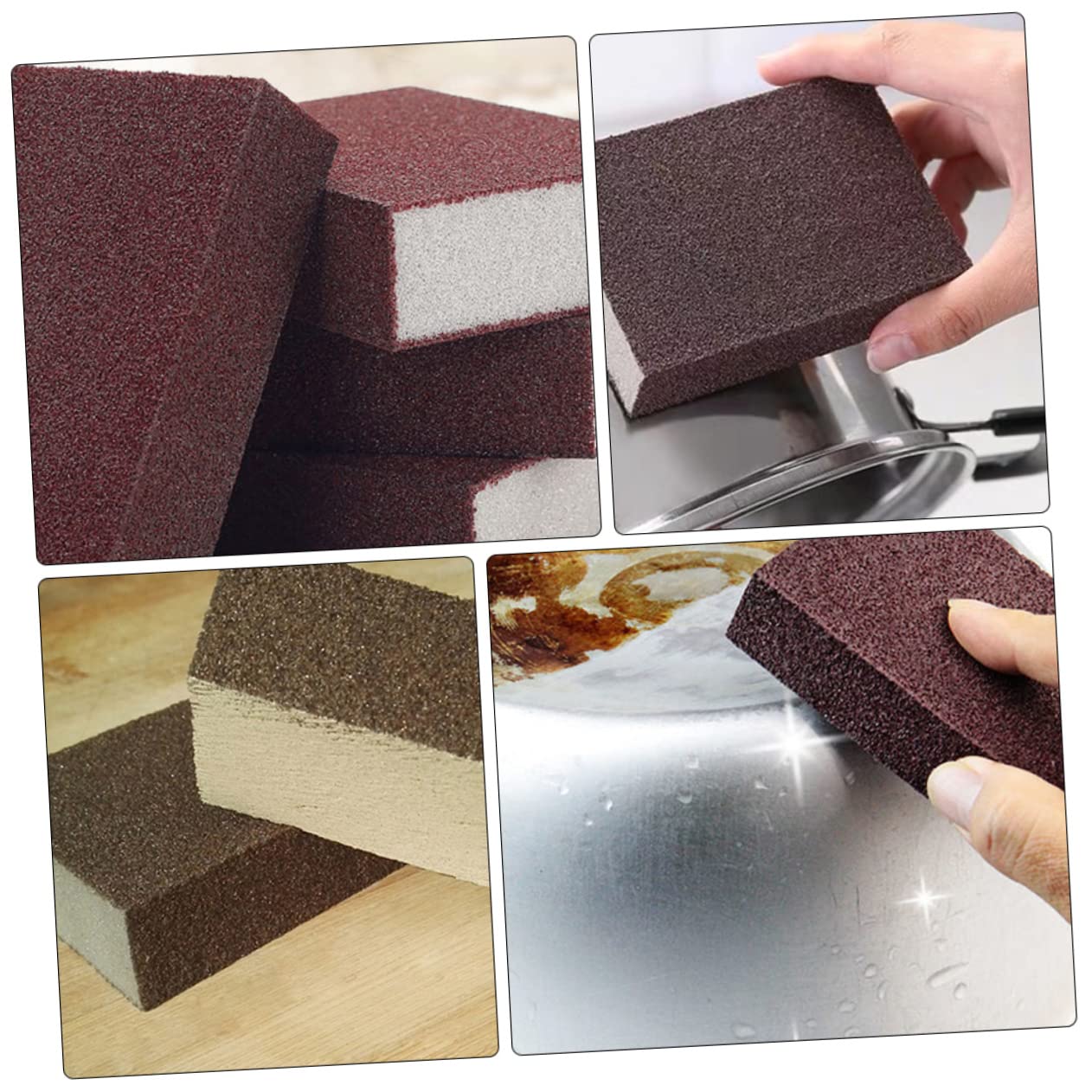 Alipis Esponjas De Lijado para Limpieza De Ollas y Sartenes 12 Piezas Tamaño 10x7x2,5 Cm Abrasivo De Alúmina Reusables para Cocina, Estufa y Bricolaje, Lavables y Multifuncionales para Uso Doméstico