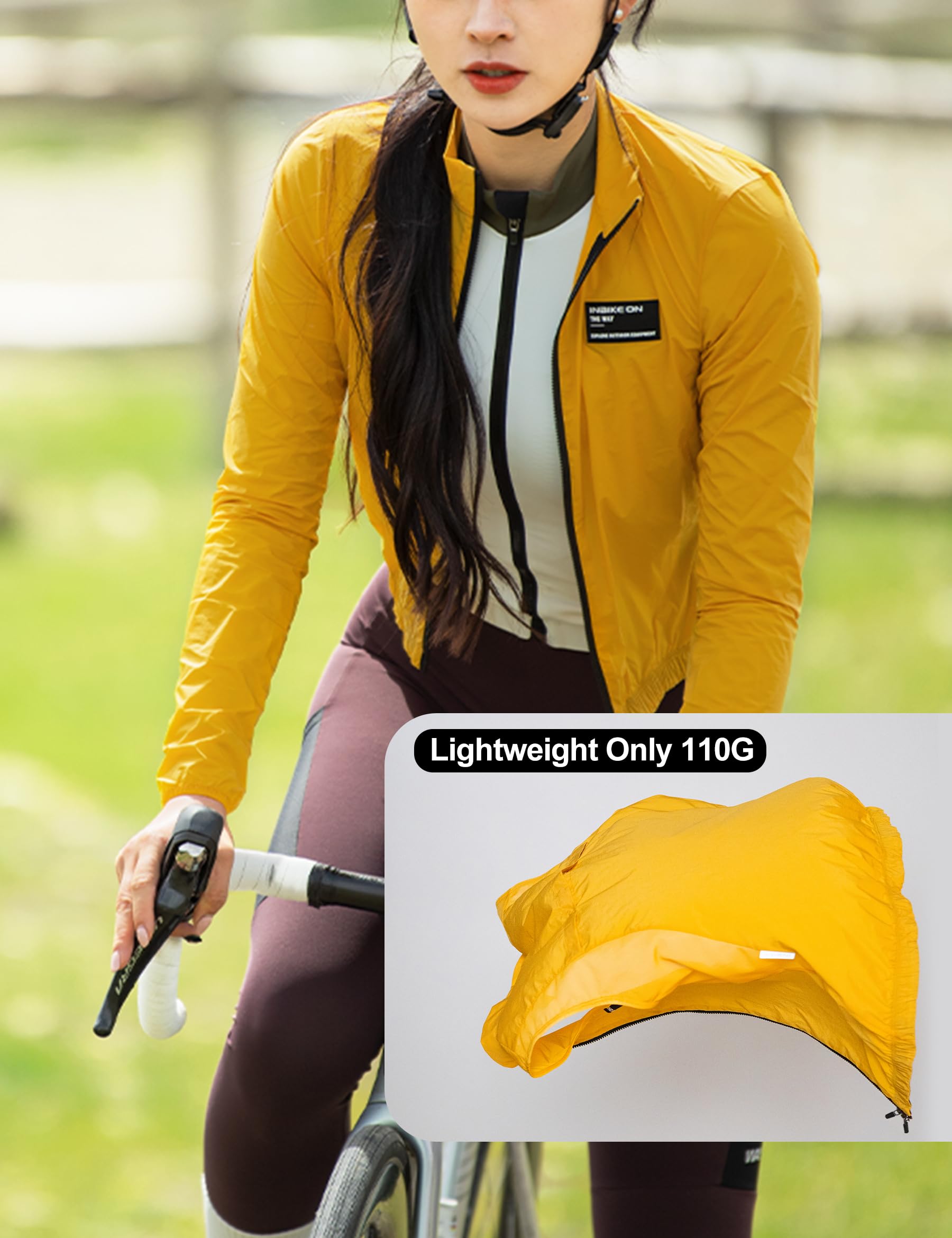 INBIKE Veste Coup Vent Femme Protection Uv SPF50+ Léger Pour Vélo Course à Pied Trekking Randonnée Vie Quotidienne KY466