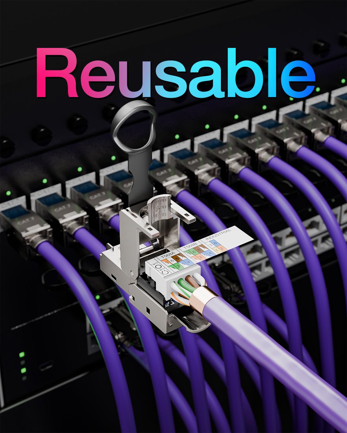 VCELINK Connecteur RJ45 sans Outil Cat7 Blindé, Plaqué Or, 12 Pièces