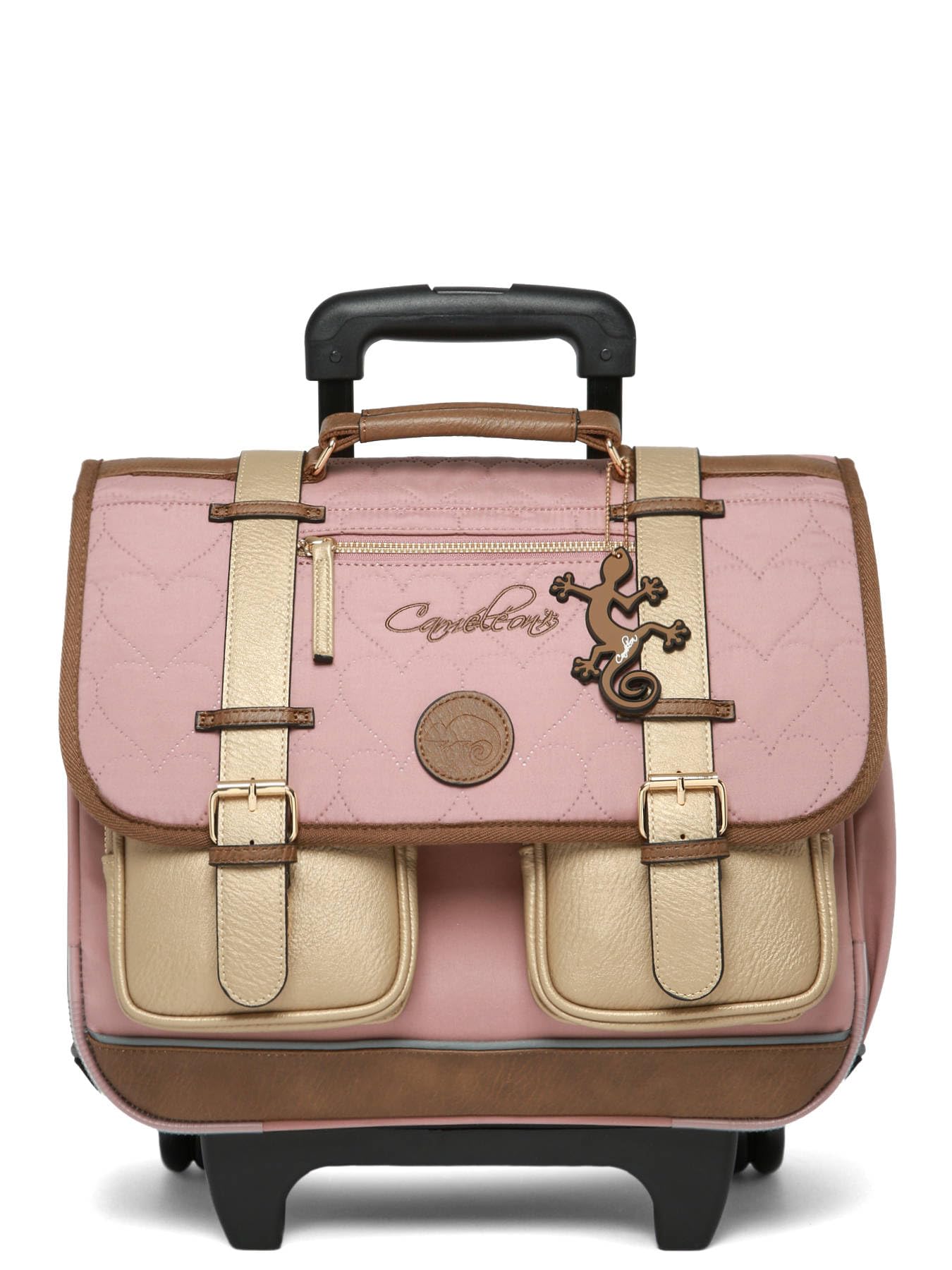 Cameleon Cartable à roulettes Rose 38cm Vintage Fantasy avec 2 compartiments - Idéal pour l'école primaire et la rentrée scolaire en CP, CE1 et CE2 pour fille et garçon