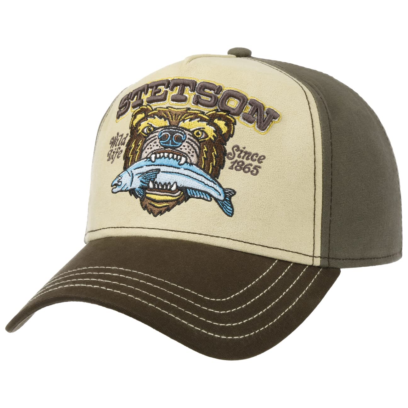 Stetson Wild Life Since 1865 Trucker Cap Women/Men - Cotton Baseball Snapback, with Peak Summer-Winter Spring Summer Autumn Winter