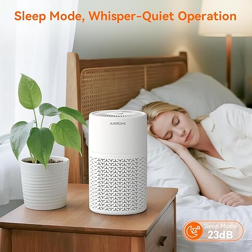 Miniatura 6 de AIRROMI Purificador de aire para mascotas para alergias en el hogar, hasta 660 pies cuadrados, filtro de carbón activado desodorizante HEPA, con