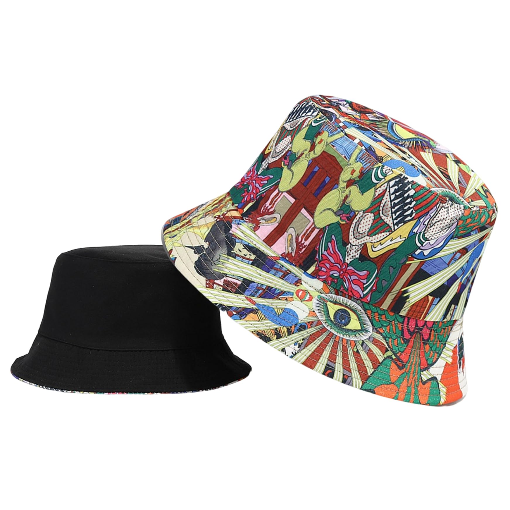 HajimiaCube Hats Cube hat Double Sides wear Summer Unisex Hat Summer Hat Reversible Outdoor Travel Gift