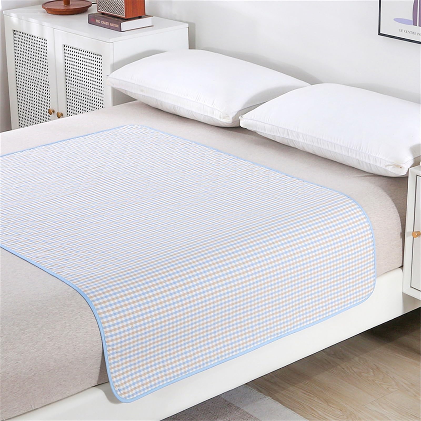 AHUAN 4 Seasons Empapadores Cama Adultos Lavables para Sofás, Autocaravanas Portátiles Protector Cama Engrosados Transpirables Empapador Protector de Cama, Mascotas(Azul,180x200cm)