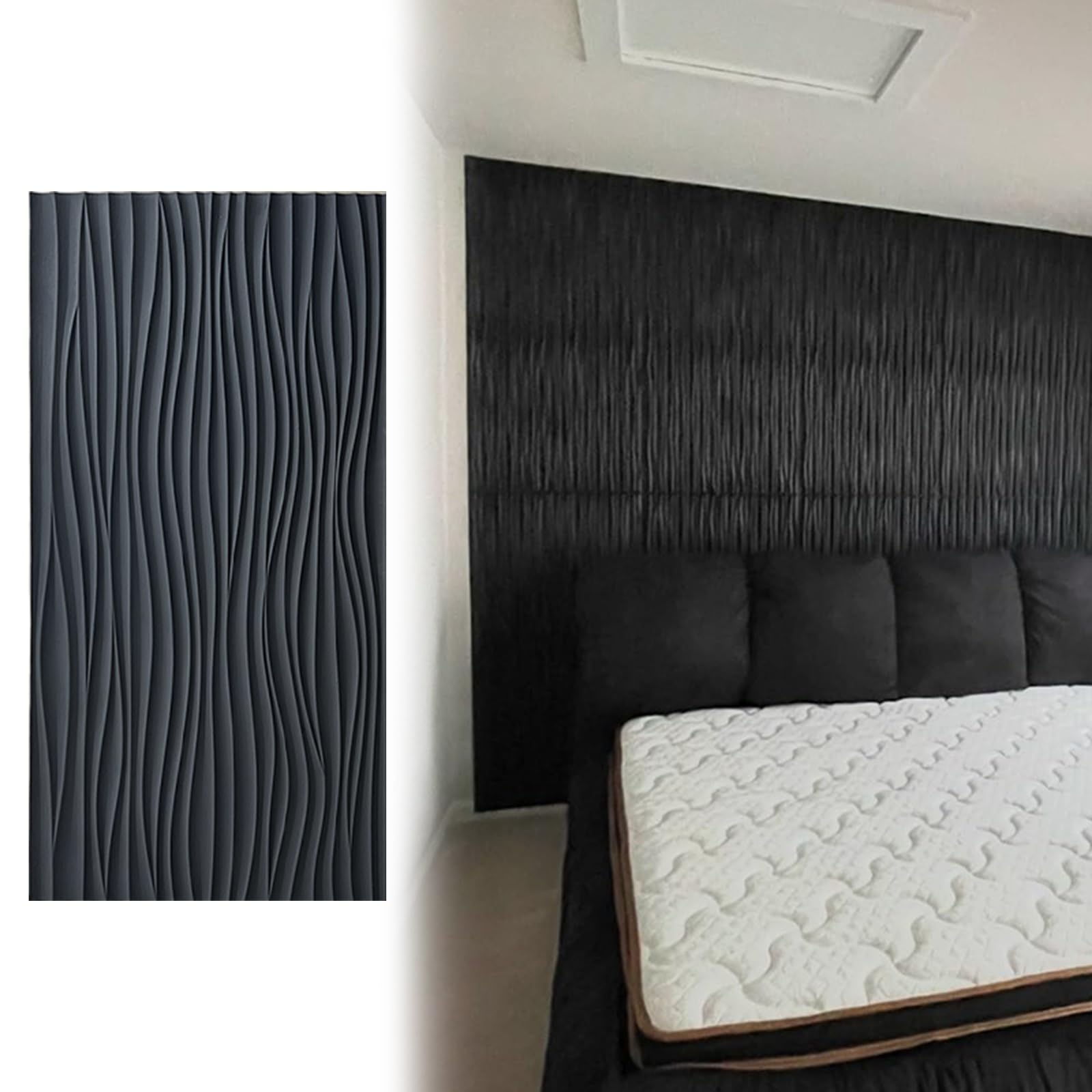 pannelli murali pannelli decorativi Pannelli decorativi per pareti 3D con texture ondulata, per soggiorno, camera da letto, TV, ufficio, design rettangolare, pannello di rivestimento in PU(Red,24pack)