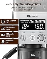 Vista 5 de MOKKOM Molinillo de café con báscula de café extraíble a través de conectividad Bluetooth, molinillo de granos de café cónico antiestático, 31