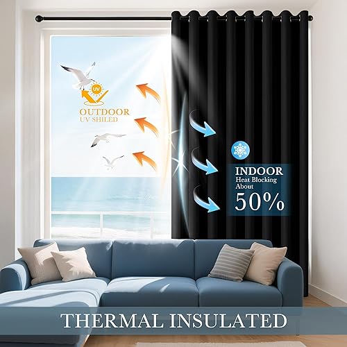 Miniatura 4 de PONY DANCE Cortinas de café de 24 pulgadas de largo, cortinas opacas para remolques de viaje, juego de 2 paneles de niveles, cortinas cortas para