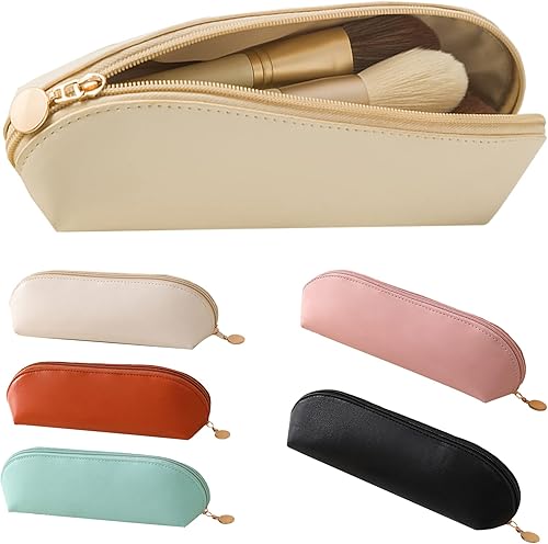 Miniatura 1 de WILNIRY Soporte para brochas de maquillaje de viaje, sensación de piel de leche, bolsa de cosméticos de maquillaje, bolsa organizadora de