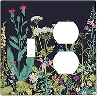 Vista 339 de Placa de pared dúplex de receptáculo de dispositivo de 1 gang de madera envejecida blanca gris con veta de tablón, cubierta de enchufe eléctrico