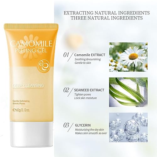 Miniatura 4 de Gel exfoliante de manzanilla de limpieza profunda de poros encogimiento de poros exfoliación suave apretar, hidratar, hidratar, reparar, suavizar,