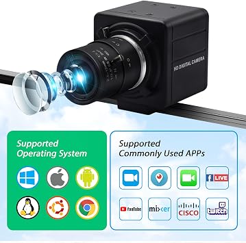 4K USB Camera Manual Zoom Webcam 2.8-12mm 4X Zoom Variable Focus PC Camera