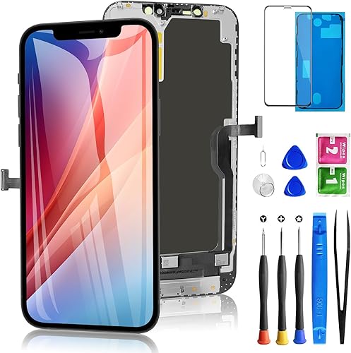 Pantalla de repuesto para iPhone 12 Pro Max de 6.7 pulgadas, pantalla táctil LCD digitalizadora Diykitpl 3D para A2342, A2411, A2412, A2410 con kit