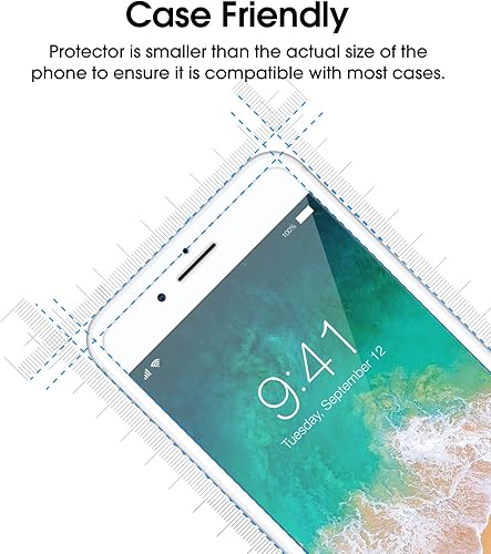 Miniatura 4 de amFilm Protector de pantalla para Apple iPhone 7, 6S y 6 HD transparente, película flexible, compatible con fundas, película de PET, paquete de 3