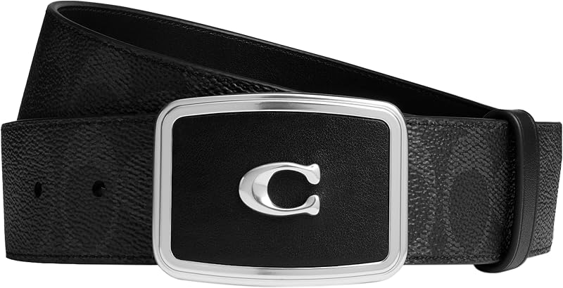 Men's 38mm Plaque Buckle Belt in Signature