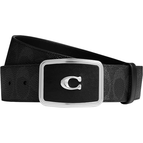 Coach Men's 38mm Plaque Buckle Belt in Signature
