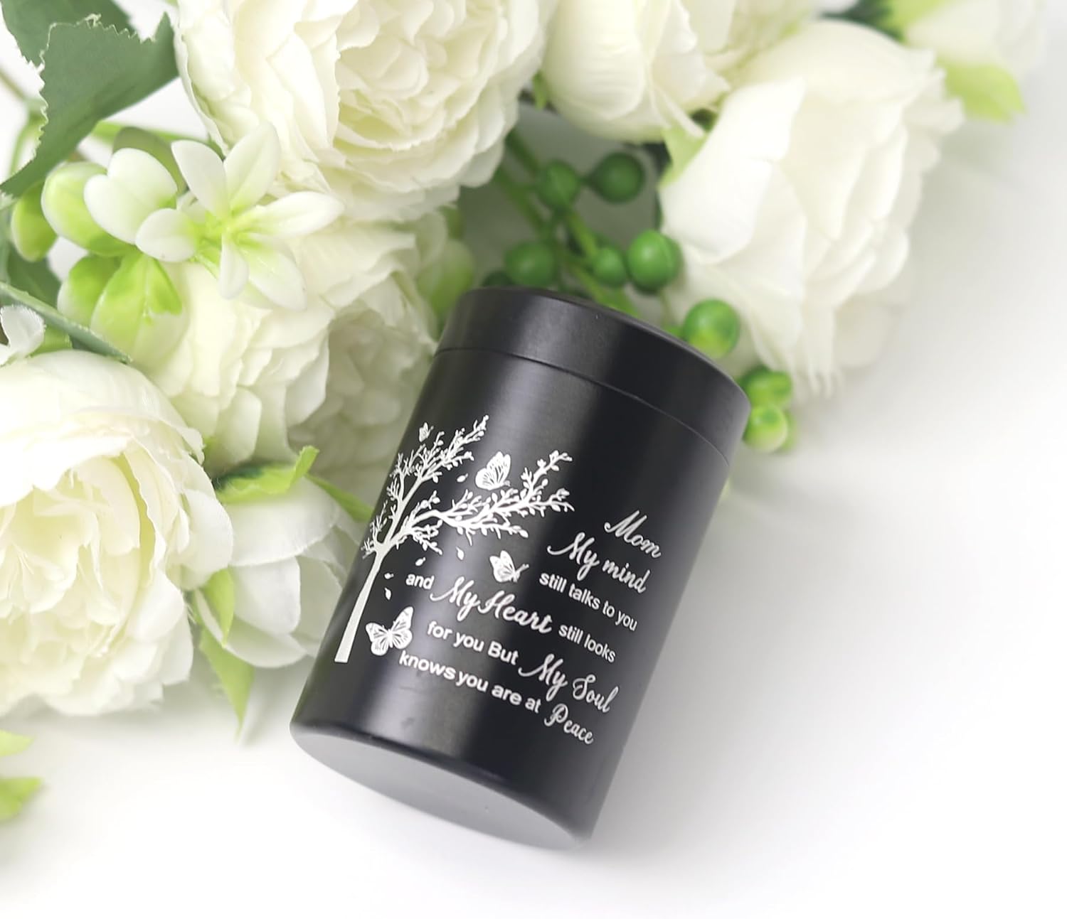 3 Inch Small Urn for Human Ashes Aluminum Mini Cremation Small Keepsake Box for Sharing Ashes Mini Urn-Mom - Image 2