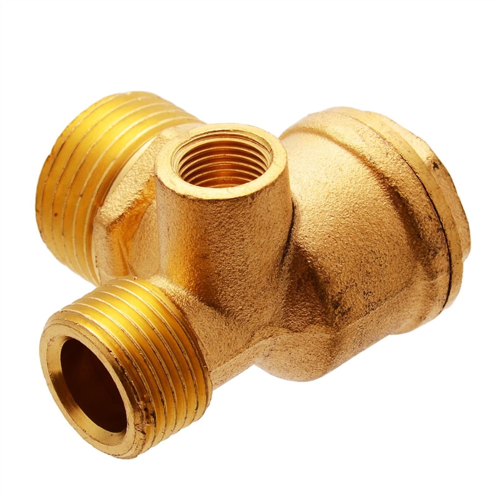 BVUYQAPIG Valve 3 Port Brass Air Compressor Check Central Pneumatic Valves Thread 90 Degree DIY Home Tools