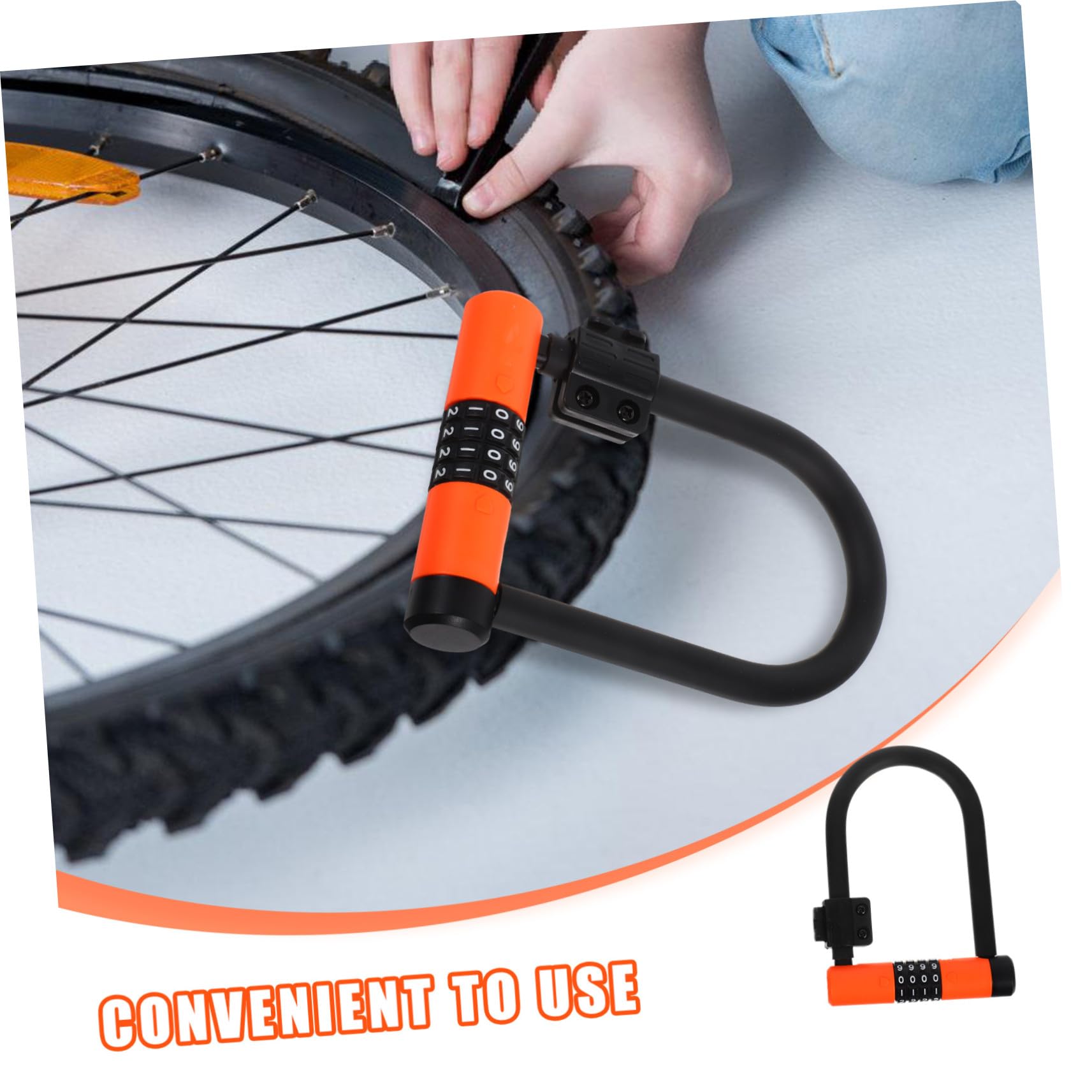 SUPVOX Lucchetto Bicicletta U-shaped Antifurto Resettable Serratura Combinazione Chiave per Bici Elettriche Scooter Moped Resistente Agli Urti e Versatile per Urbano e Off-road