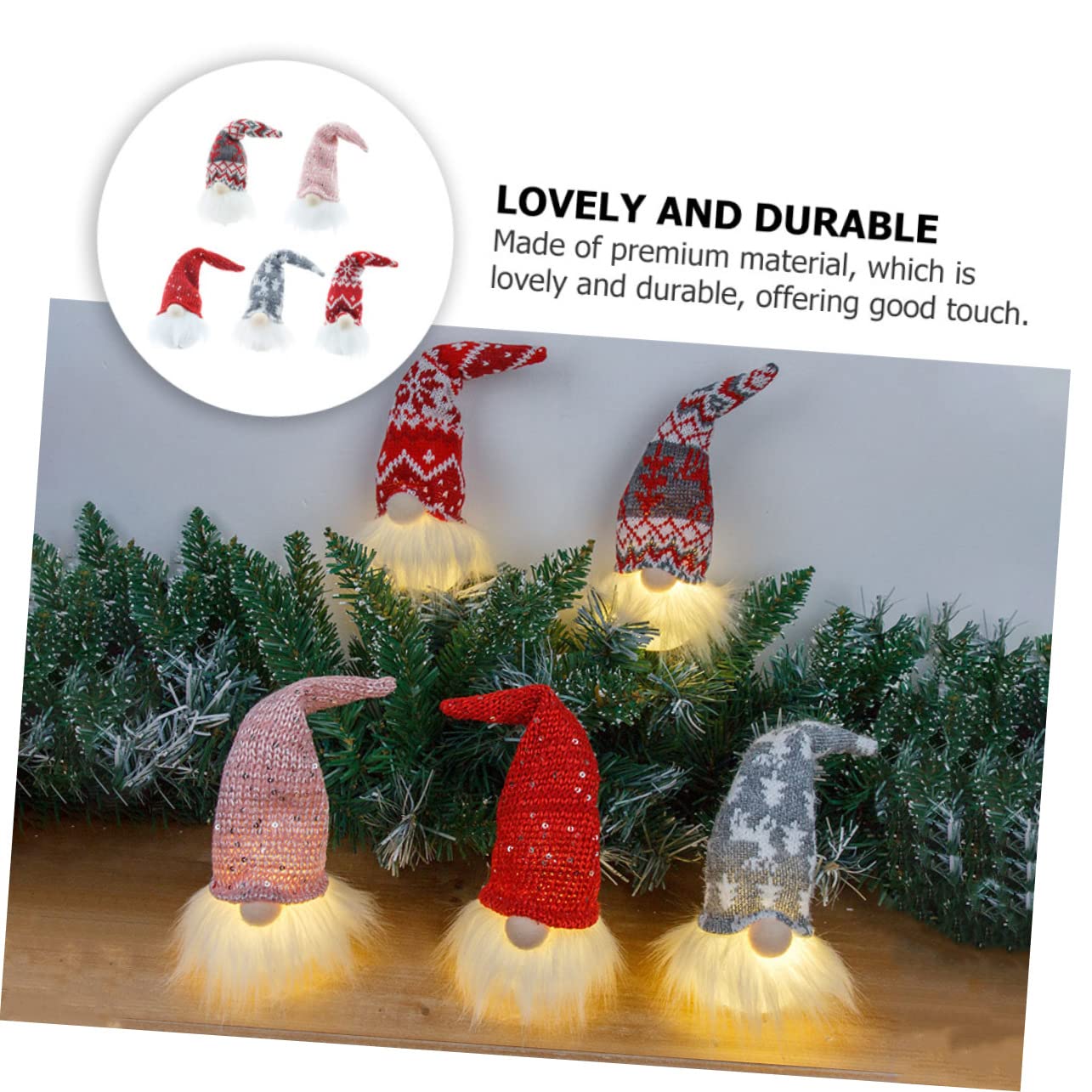 Ciieeo 10 STK Weihnachtsschmuck dekorative Hängepuppe Weihnachtsplüschzwerg Kaminzwerg Krippendekor weihnachtsdeko Weihnachts Figuren Weihnachtspuppen dekorative Wichtelpuppe LED Lichter