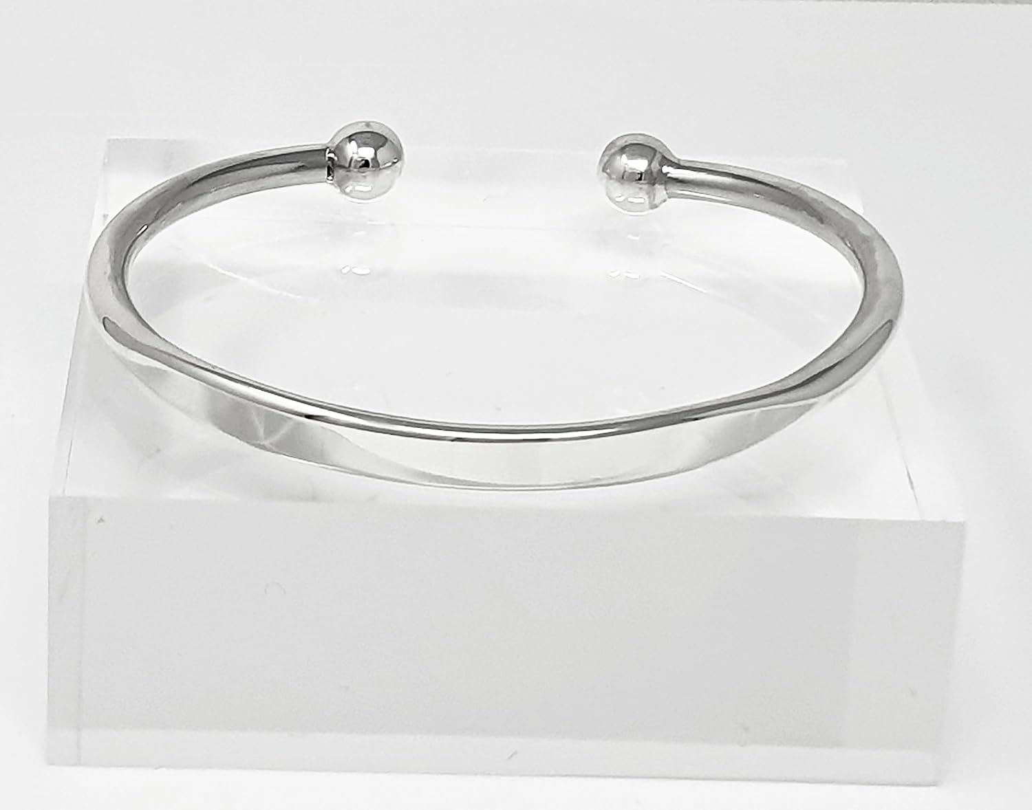 VN Jewelry Mens Silver Bangle Bracelet - Solid 925 Sterling Silver Torque Bangle for Men - Plain Silver Bracelet For Men Gift for him - Image 3