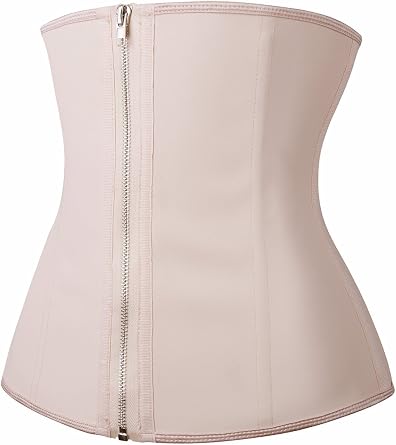 YIANNA Latex Waist Trainer for Women Tummy Control Zipper Underbust Waist Cincher Corset Hourglass Body Shaper Sport Girdle